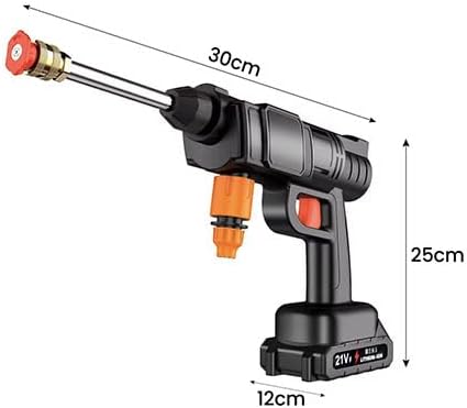 Idropulitrice a batteria 48V Alta Pressione 30Bar Portatile Senza Fili 6 Getti Regolabili 8000mAh, Idropulitrice alta pressione Tubo 3mt e comoda valigetta