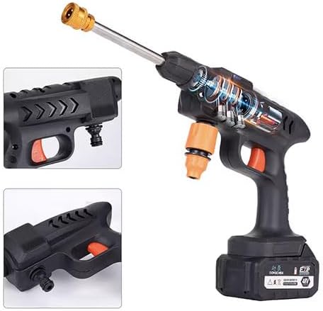 Idropulitrice a batteria 48V Alta Pressione 30Bar Portatile Senza Fili 6 Getti Regolabili 8000mAh, Idropulitrice alta pressione Tubo 3mt e comoda valigetta