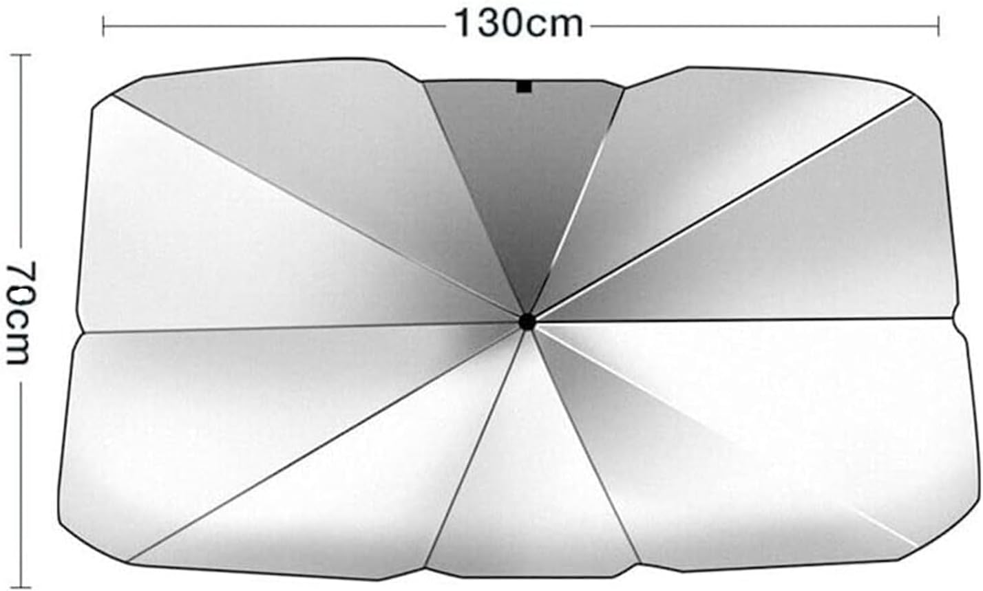 2 PEZZI Parasole auto ad ombrello, parabrezza interno auto ombrello con apertura rapida, parasole per auto protezione dal sole raggi UV 130x75 cm