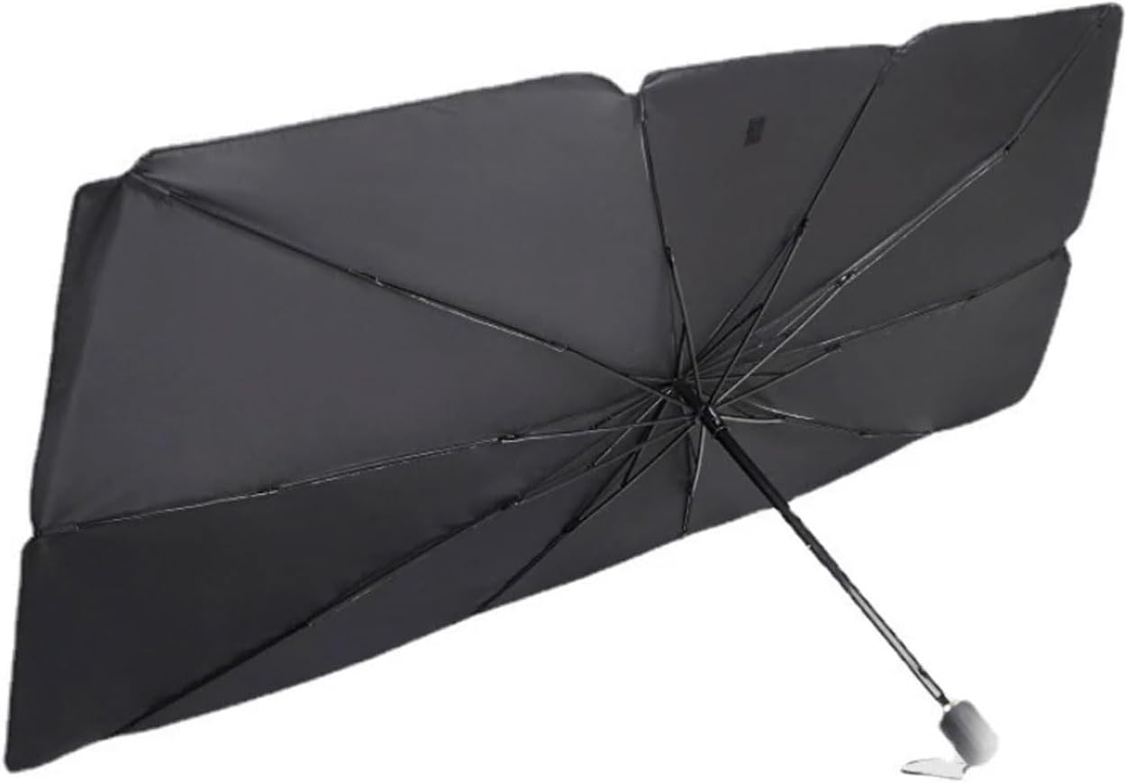 2 PEZZI Parasole auto ad ombrello, parabrezza interno auto ombrello con apertura rapida, parasole per auto protezione dal sole raggi UV 130x75 cm