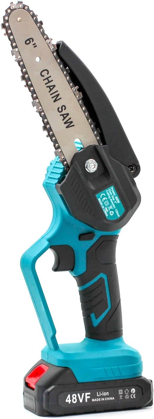 Set da potatura a batteria, forbici potatura a batteria 48v e motosega a batteria 48V da 6 pollici, il kit comprende 2 batterie da 48V e valigetta