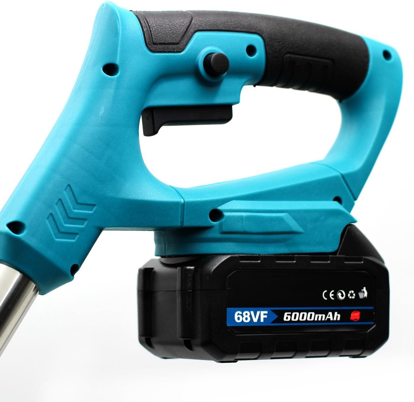 Decespugliatore Elettrico a Batteria, Tagliabordi a Batteria con 2 Batterie 68V, con 3 modalità di taglio, tagliabordi con asta telescopica e testa girevole di 90°
