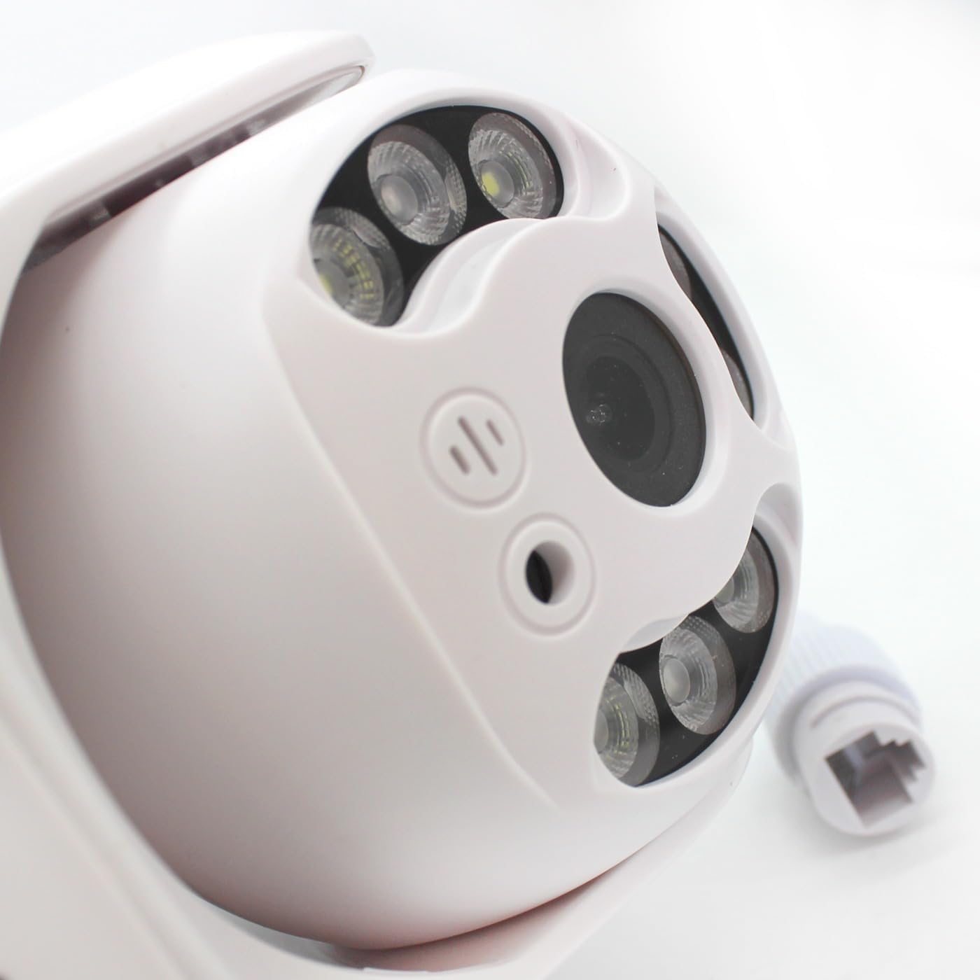 Telecamera wifi esterno 360° con visione notturna a colori, Videocamera ptz da esterno con rilevamento del movimento, audio bidirezionale ed app icsee