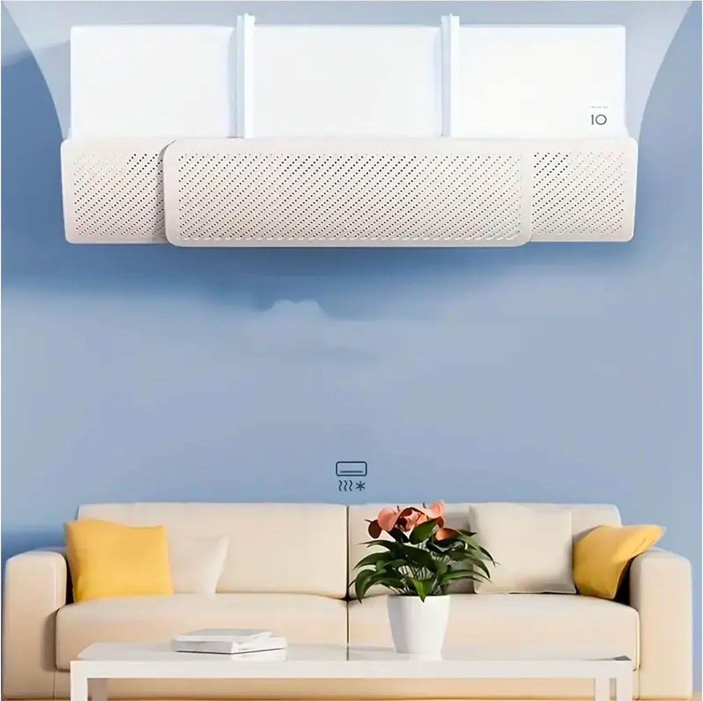 2 PEZZI Deflettore per Condizionatore Universale, Portatile Regolabile Parabrezza Deflettore Aria Condizionata Scudo per Condizionatori da Parete per Casa/Ufficio/Camera/Soggiorno (Bianco)