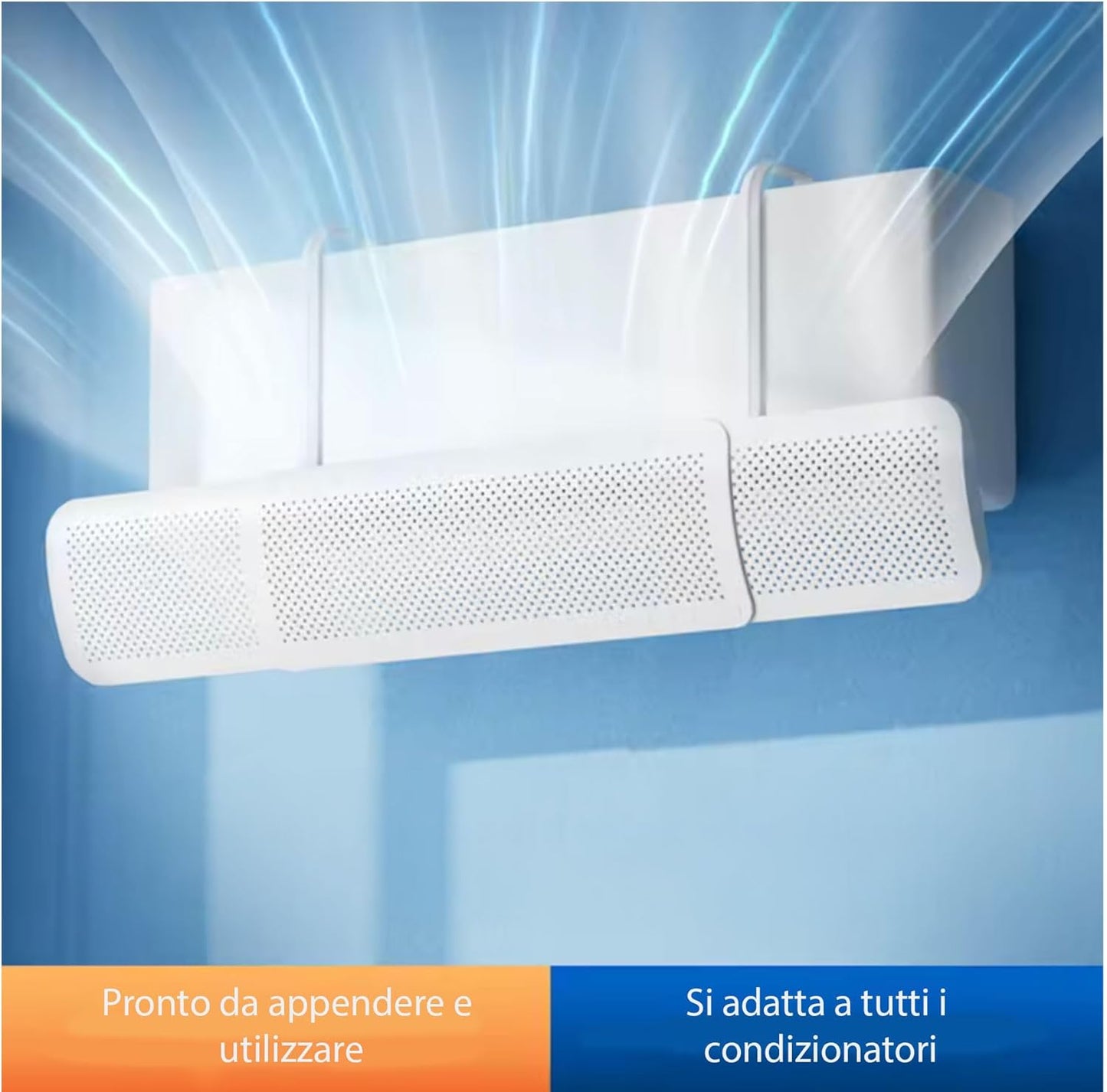 2 PEZZI Deflettore per Condizionatore Universale, Portatile Regolabile Parabrezza Deflettore Aria Condizionata Scudo per Condizionatori da Parete per Casa/Ufficio/Camera/Soggiorno (Bianco)