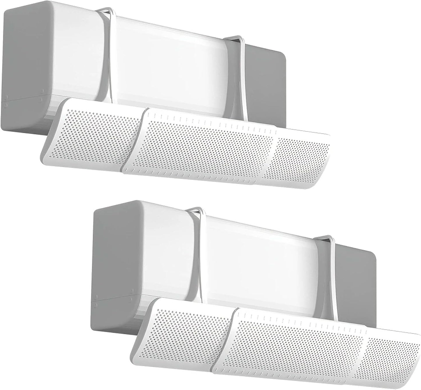 2 PEZZI Deflettore per Condizionatore Universale, Portatile Regolabile Parabrezza Deflettore Aria Condizionata Scudo per Condizionatori da Parete per Casa/Ufficio/Camera/Soggiorno (Bianco)