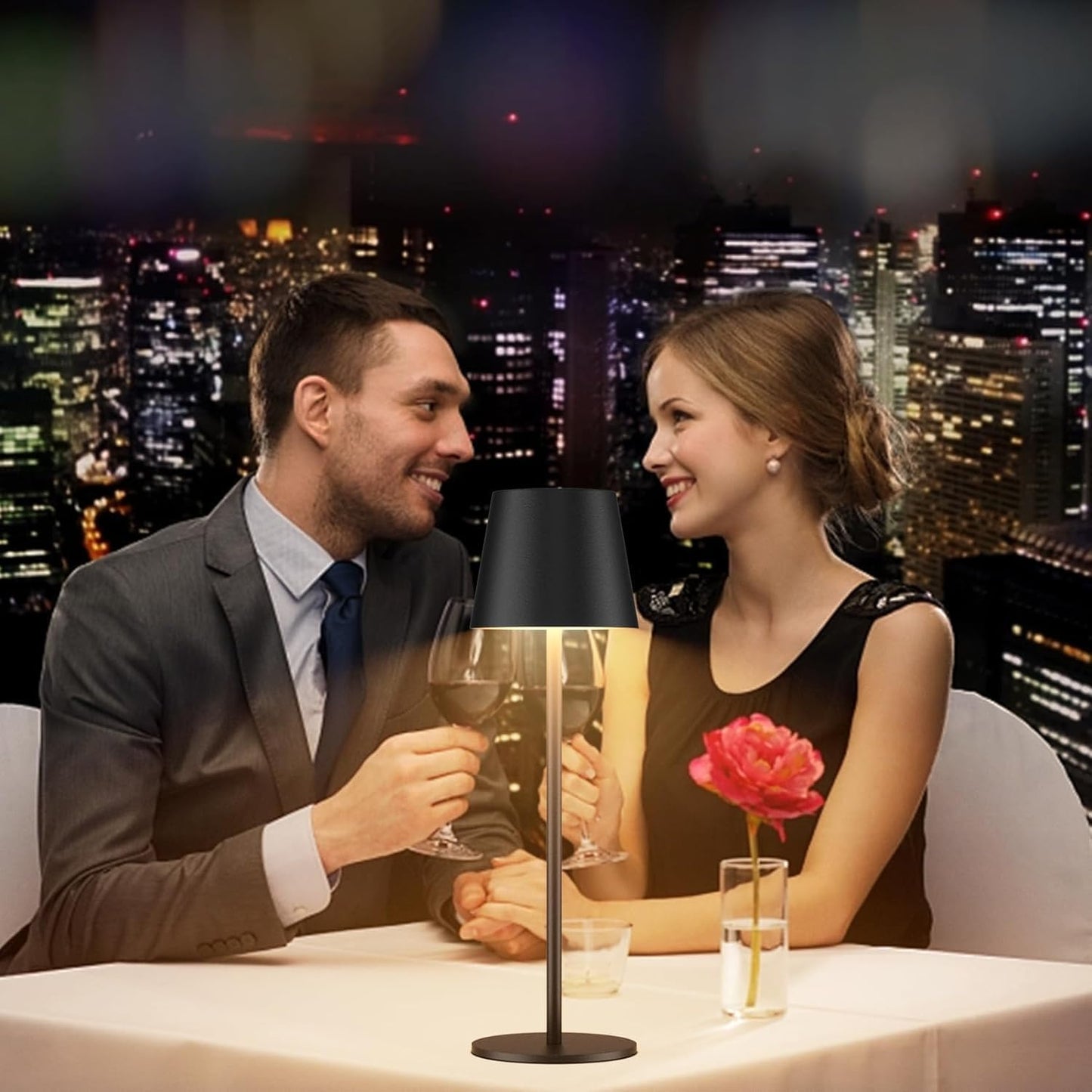 2 PEZZI LAMPADA DA TAVOLO SENZA FILI RICARICABILE, LAMPADA DA TAVOLO LED DIMMERABILE E CON 3 TONALITà DI LUCE, DIMMERABILE 3000-65000K ED IMPERMEABILE IP54