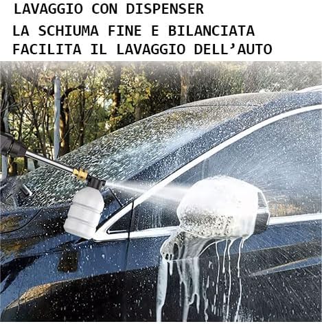 Idropulitrice a batteria 48V Alta Pressione 30Bar Portatile Senza Fili 6 Getti Regolabili 8000mAh, Idropulitrice alta pressione Tubo 3mt e comoda valigetta