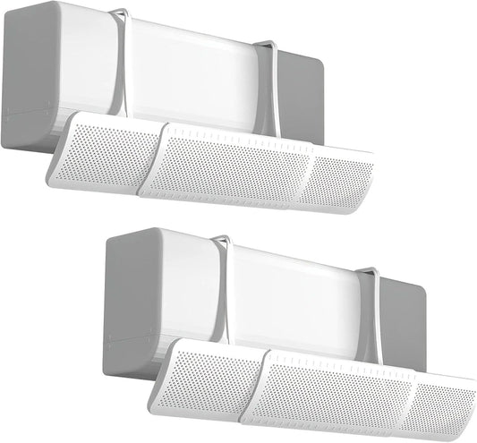 2 PEZZI Deflettore per Condizionatore Universale, Portatile Regolabile Parabrezza Deflettore Aria Condizionata Scudo per Condizionatori da Parete per Casa/Ufficio/Camera/Soggiorno (Bianco)