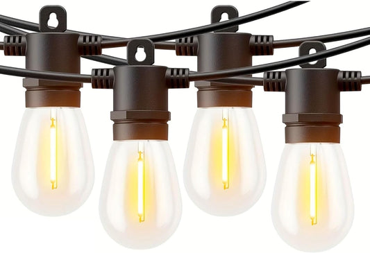 Set 2 Catene Luminose Esterno 20m Totali (2x10m) con 20 Portalampade E27, Estensibili, IP54 Impermeabili, Spina Schuko, Senza Lampadine – Per Giardino, Gazebo, Feste, Matrimoni